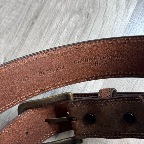 Brown Leather Belt with 12 Gauge Shotgun Shell Accents SZ 42 Western Rodeo Style - Picture 10 of 10